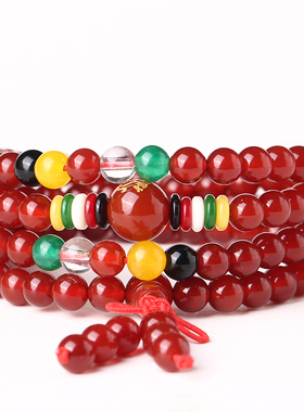 晶韵2026生午马红玛瑙多圈手链