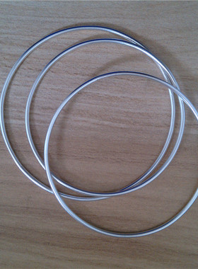 手工原创999纯银手镯女款细手圈圆条手镯生日礼物光面银镯子手环