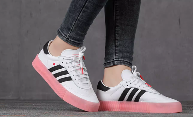 Adidas阿迪达斯休闲鞋三叶草SAMBA ROSE女子厚底运动鞋EF4965-图0