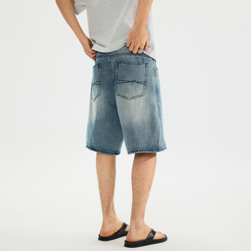 2025夏季新款加肥加大胖子简约宽松直筒肥佬大码五分牛仔短裤男,淘宝优惠券,粉丝福利购,淘宝优惠卷