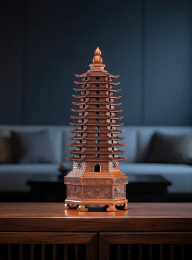 新品 紫铜文昌塔摆件家居办公室桌面十三层文昌塔摆设学生礼品