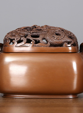 紫铜手提熏香炉仿古檀香炉摆件家居工艺品 带提手炉