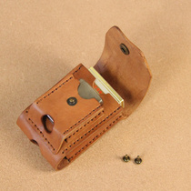 Original Hard Bull Leather Purse briefs Cigarette Lighter Packs Pure Handmade Head Layer Leather Purse Outdoor Bull Leather Pocket