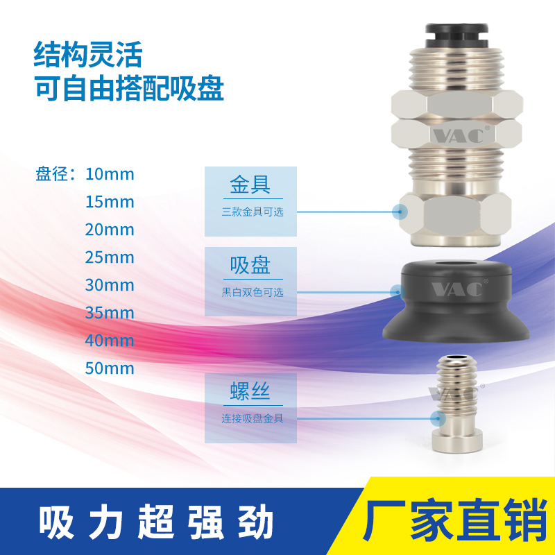 机械手配件气立可真空吸盘金具PAK-10/15/25/35/50垂直口吸盘支架,淘宝优惠券,粉丝福利购,淘宝优惠卷