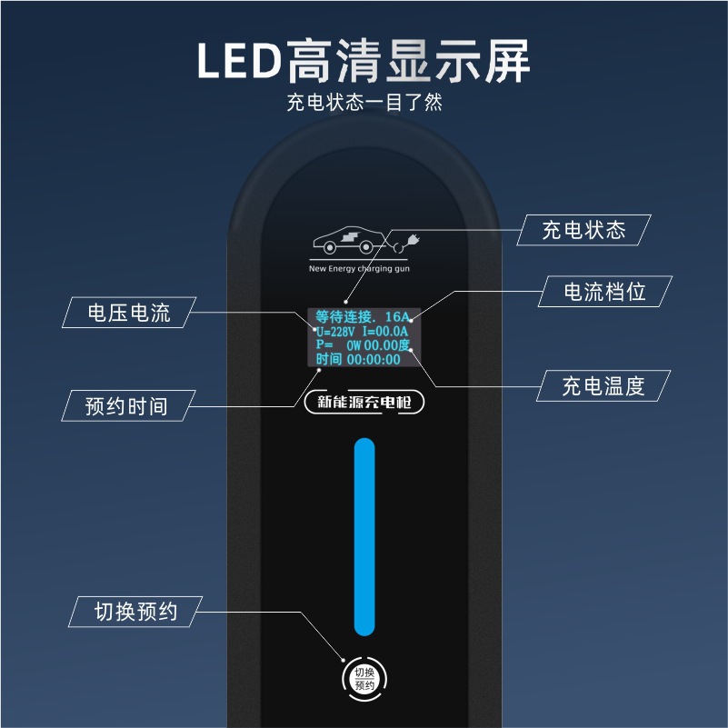 专用云度π3云兔π1充电枪新能源汽车家用便携免地线随车充电器桩