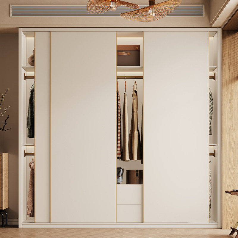 全实木衣柜原木橡木衣橱家用卧室推拉门衣柜小户型白色奶油风,淘宝优惠券,粉丝福利购,淘宝优惠卷