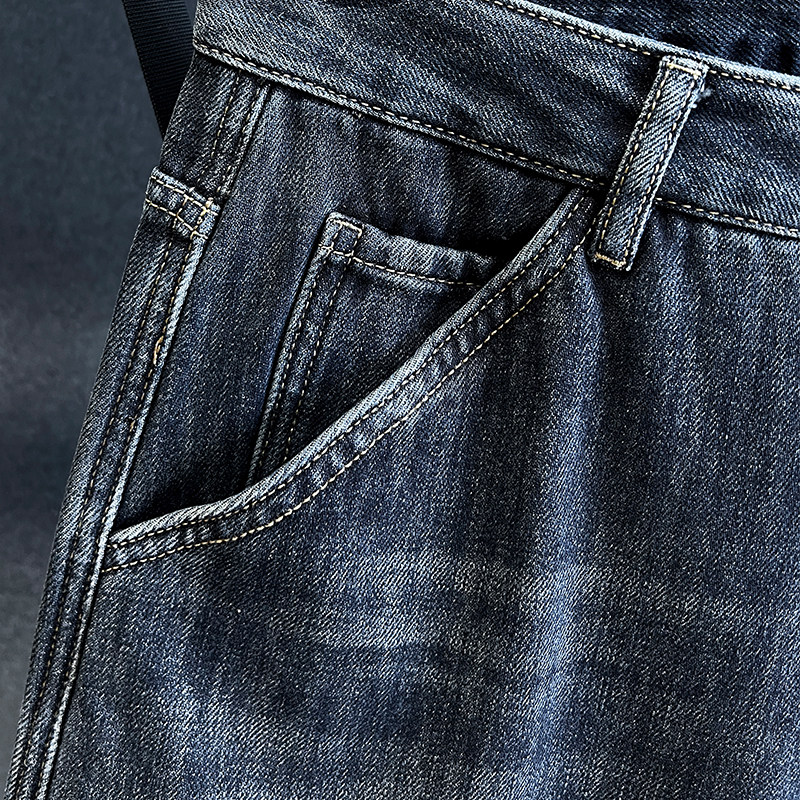 2025秋季新款复古牛仔裤男士宽松大码冬季加绒加厚男生九分哈伦裤,淘宝优惠券,粉丝福利购,淘宝优惠卷