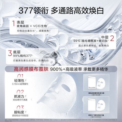 韩束377面膜美白补水去黄气暗沉提亮肤色保湿抗皱紧致舒缓泛红女 - 图2