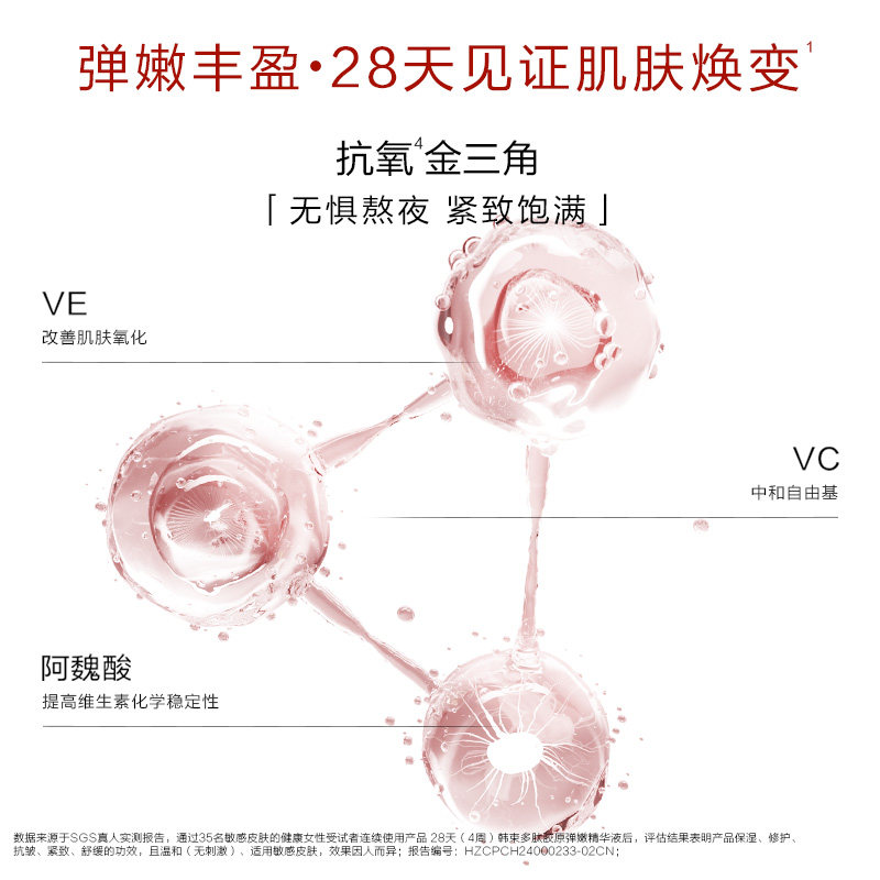 韩束红蛮腰精华液紧致抗皱淡纹补水保湿护肤品抗氧抗糖提亮环六肽