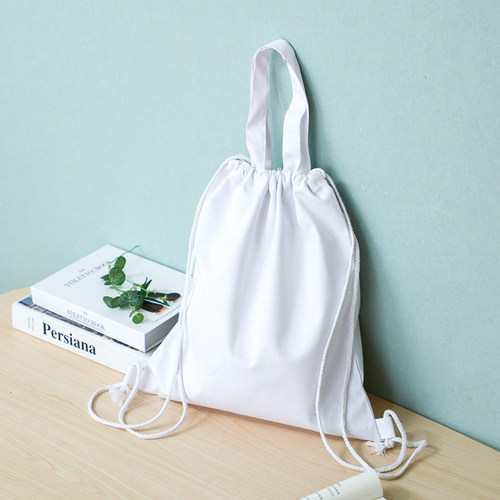 纯棉帆布袋白色大号扎染手绘涂鸦空白棉布包diy蓝晒拓印植物蜡染 - 图0