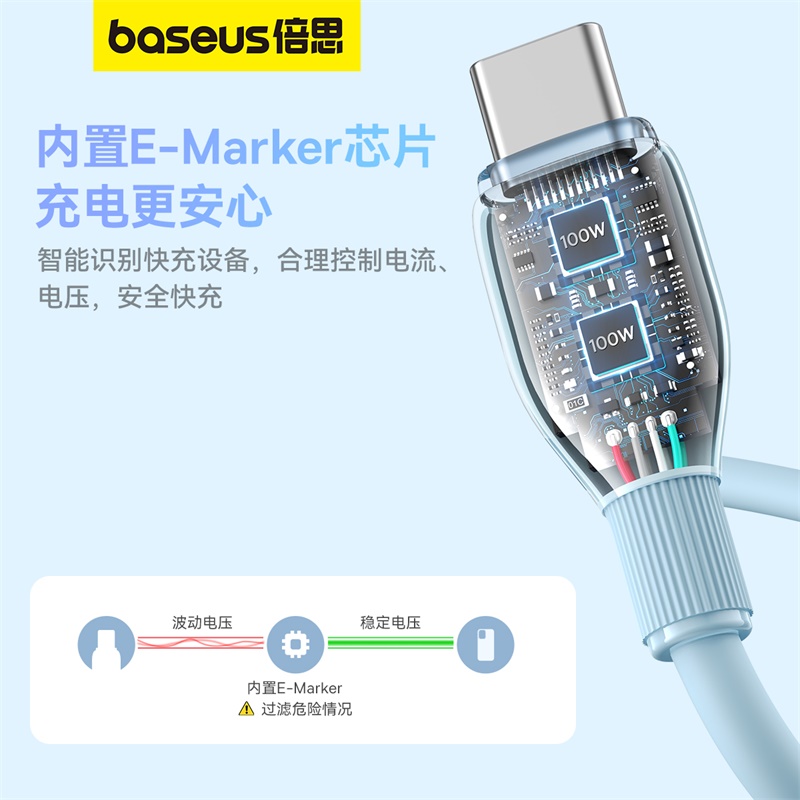 倍思双typec数据线适用苹果iPhone15promax充电线usbc快充100W双头tpyec笔记本电脑macbook平板ipad车载ctoc - 图1