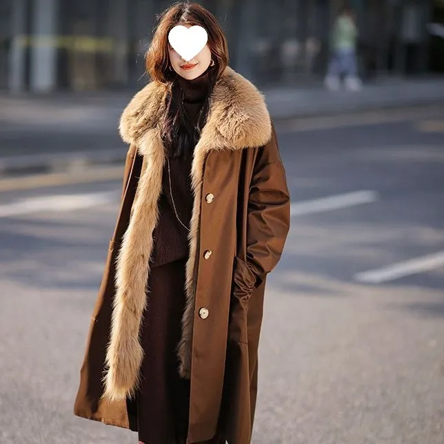 180斤胖MM2025冬季新款加厚内胆可拆卸过膝长款皮草大衣外套显瘦,淘宝优惠券,粉丝福利购,淘宝优惠卷