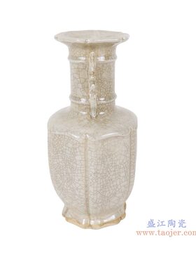 中式复古陶瓷双耳赏瓶客厅装饰品摆件家居工艺品插花瓶