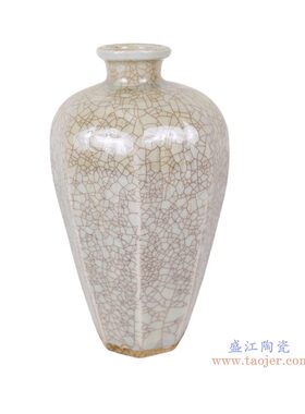 复古陶瓷花瓶摆件纹理客厅装饰品简约风格家居工艺品