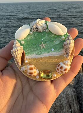 贝壳双面镜手工天然贝壳海螺