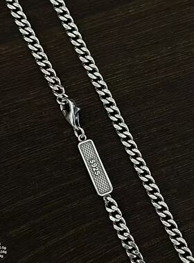 S925纯银做旧古巴项链个性潮牌