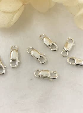 S925纯银日字扣银扣头配件手工链连接扣龙虾扣子diy银饰品配件