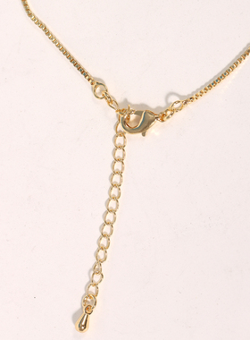 铜镀18K真金盒子链项链 锁骨链时尚百搭素链