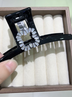 气质轻奢超闪圆形水钻珍珠抓夹发夹高级感后脑勺盘发夹发卡女发饰