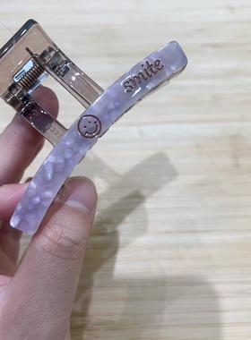 1韩式温柔芋紫笑脸抓夹简约smile字母小号鲨鱼夹气质百搭发夹发饰