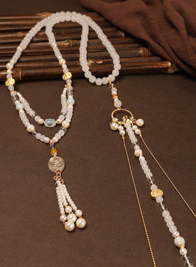 厂家直销古风背云中式璎珞配饰品汉服马面项链明制长命锁流苏