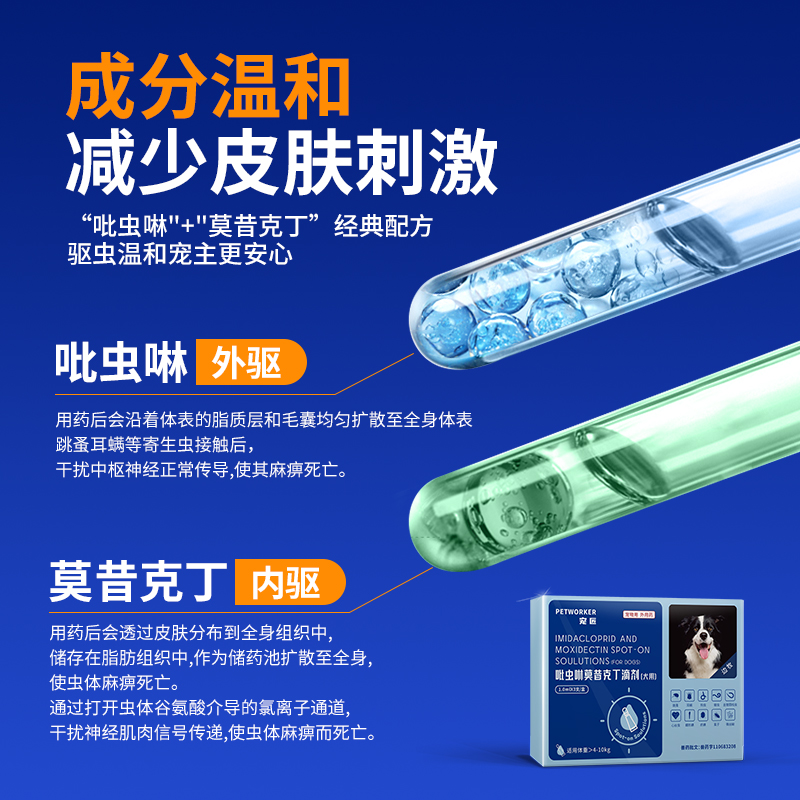 边牧专用狗狗驱虫药体内外一体同驱螨跳蚤体外滴剂吡虫啉莫昔克丁