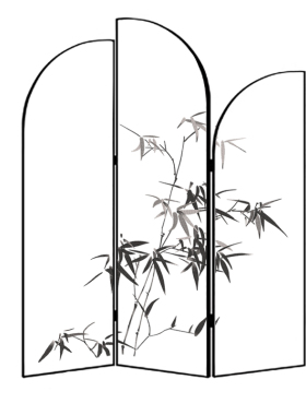 定制双面半透明纱布画刺绣苏绣水墨竹子折叠屏风木艺家居厂价直销