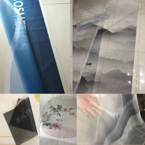 定制超大幅宽不虚边双面半透明纱布画画心屏风软帘卷挂帘婚礼美陈 - 图2