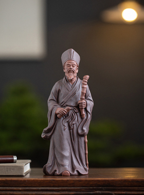 陶瓷王阳明人物雕塑摆件