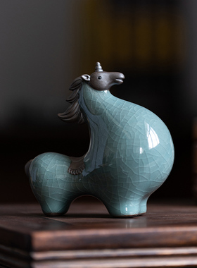 木客陶瓷可爱唐马家居装饰摆件