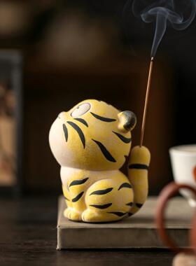 陶瓷可爱小老虎线香插香座
