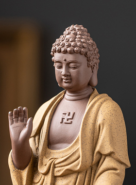 陶瓷婆娑三圣佛像摆件