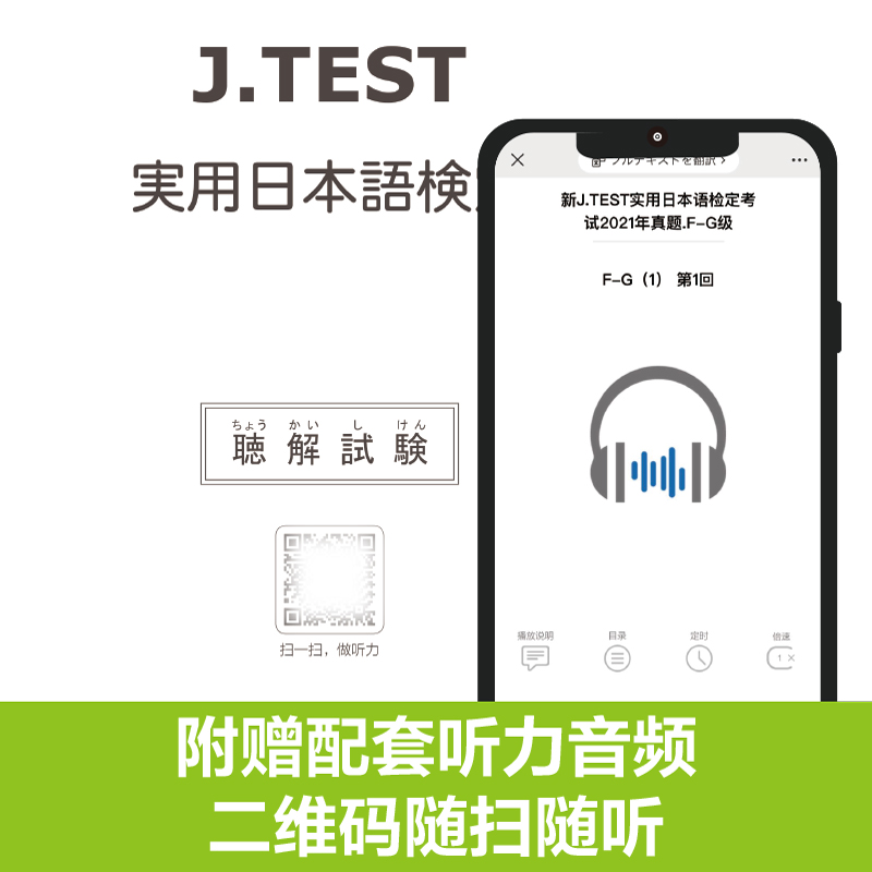 新JTEST实用日本语检定考试2021年真题F-G jtest附赠音频华东理工大学出版社日语2021年6回真题完整收录154-159回 - 图2