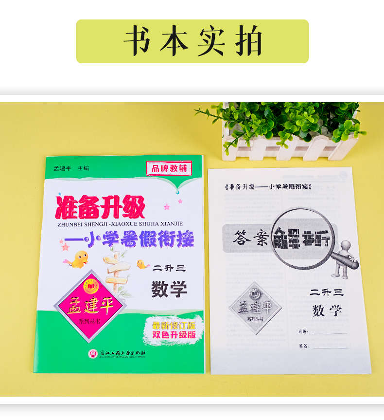 2021新孟建平准备升级小学语文数学暑假衔接二升三通用版 小学生2年级下册升3年级上册复习预习专项训练练习题册暑假班教材作业本 - 图3