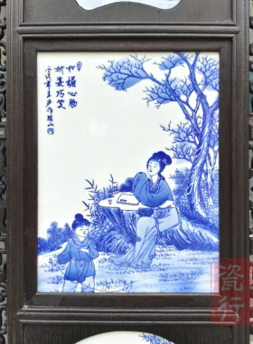 中式风粉彩花鸟客厅装饰画