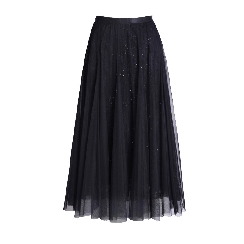 粉色纱裙显瘦胯大百褶a字半身裙 都孜妮半身裙