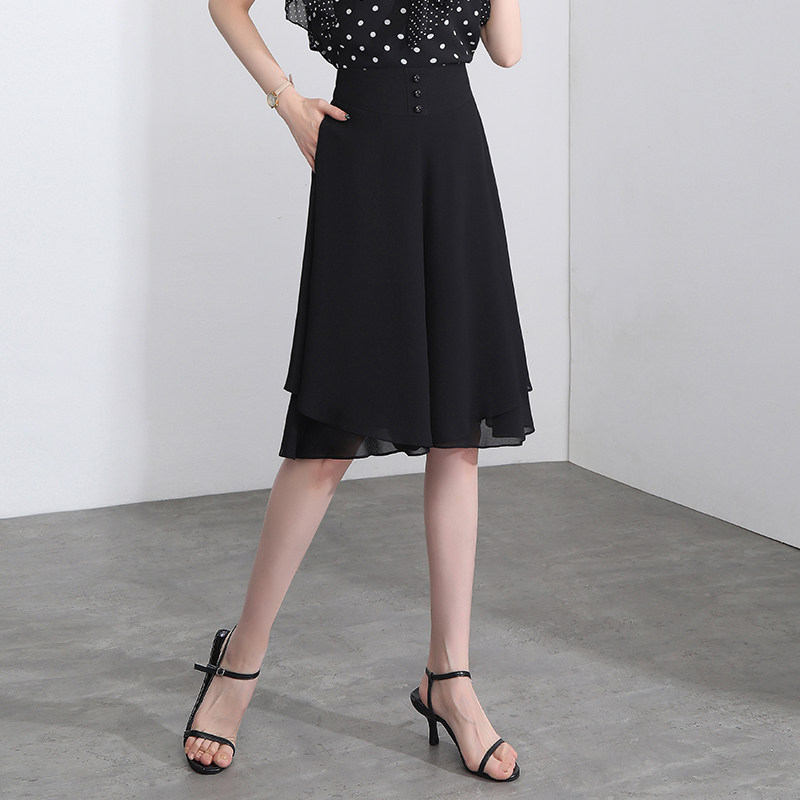 雪纺六分显瘦五分裤夏季七分阔腿裤 都孜妮休闲裤