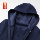 裁诺 Осенняя демисезонная толстовка с капюшоном, весенняя бархатная неваляшка, джинсы с начесом с молнией, кардиган, куртка, большой размер