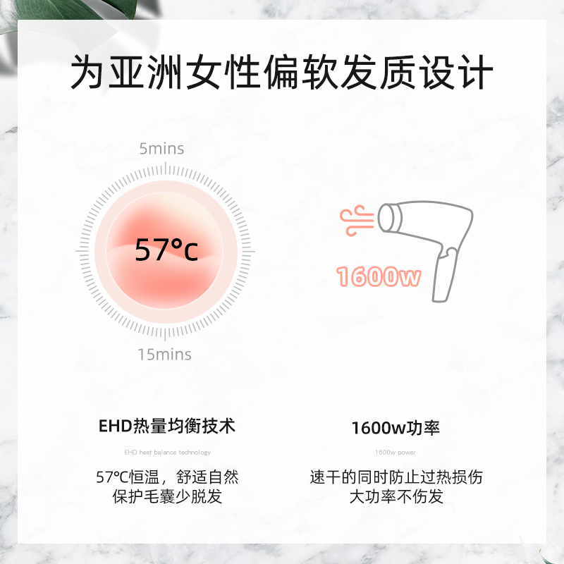 飞利浦个人护理旗舰店【急速发货】飞利浦电吹风机家用负离子护发不伤发风筒2