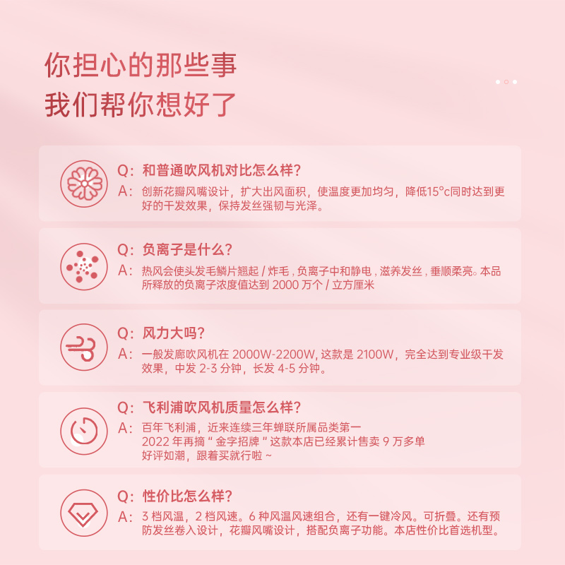 飞利浦吹风机家用负离子护发速干大风力便携折叠宿舍专用官方正品