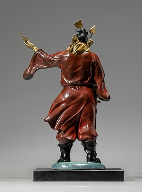 黑神话钟馗黄铜天师道赐福摆件