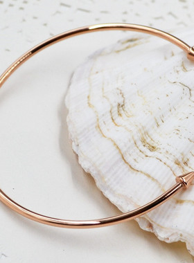 日韩简约钢钉钛钢玫瑰金女款手环