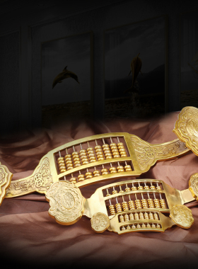 办公室客厅摆件铜如意算盘中式