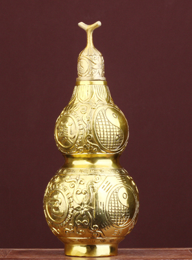 开口纯铜葫芦家居摆件吉祥