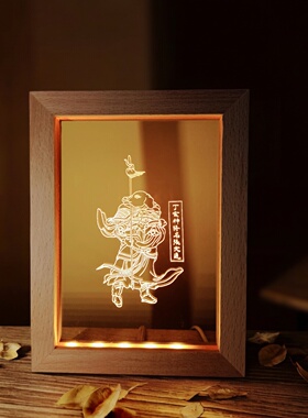 传承古籍奇门遁甲六丁六甲神将图灯USB LED摆件甲子神将丁丑神将