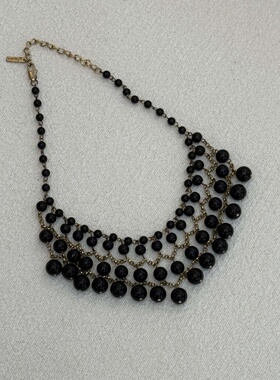 宝儿姐 LEMONDISIN铜合金简约气质时尚复古手工黑色项链