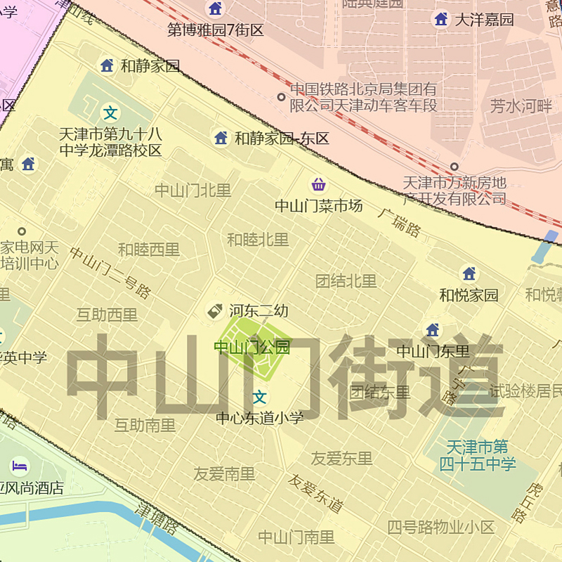 河东区地图1.15m折叠不覆膜天津市行政交通划分高清图片新款现货 - 图2