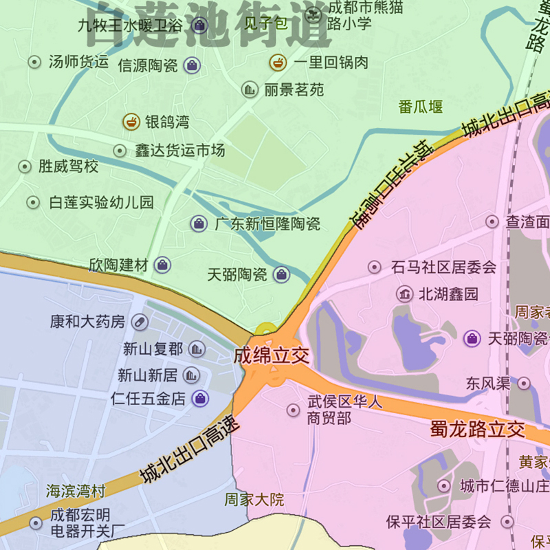 成华区地图1.15m新款高清大幅客厅折叠装饰画四川省成都市现货 - 图2