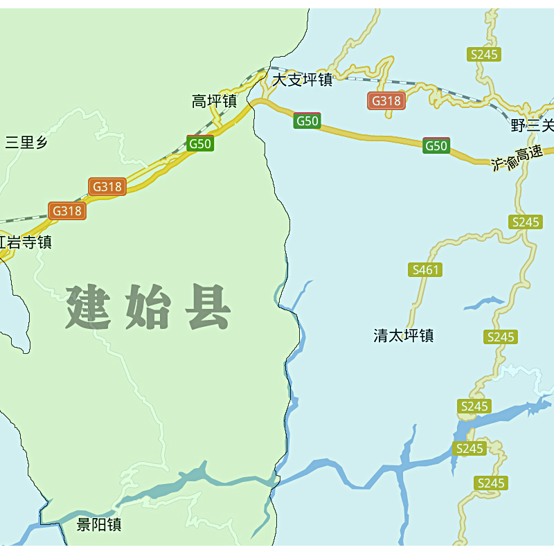 恩施土家族苗族自治州地图1.15m湖北省折叠版会议办公室装饰画 - 图1