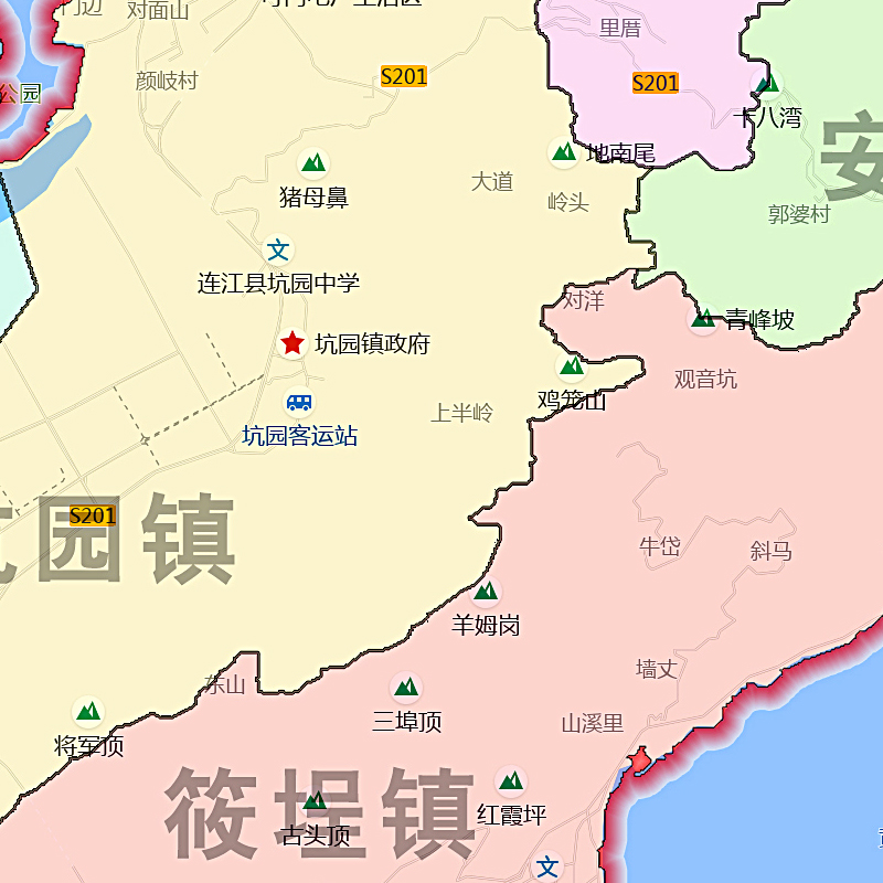 连江县地图1.15m福建省福州市折叠版装饰画客厅沙发背景墙面壁画-图2